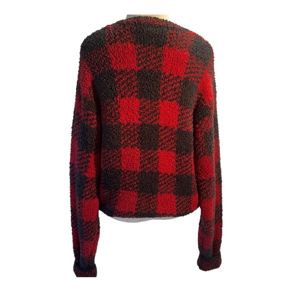 Skims Brick Buffalo Check Pullover Sweater Sz S - Picture 6 of 7